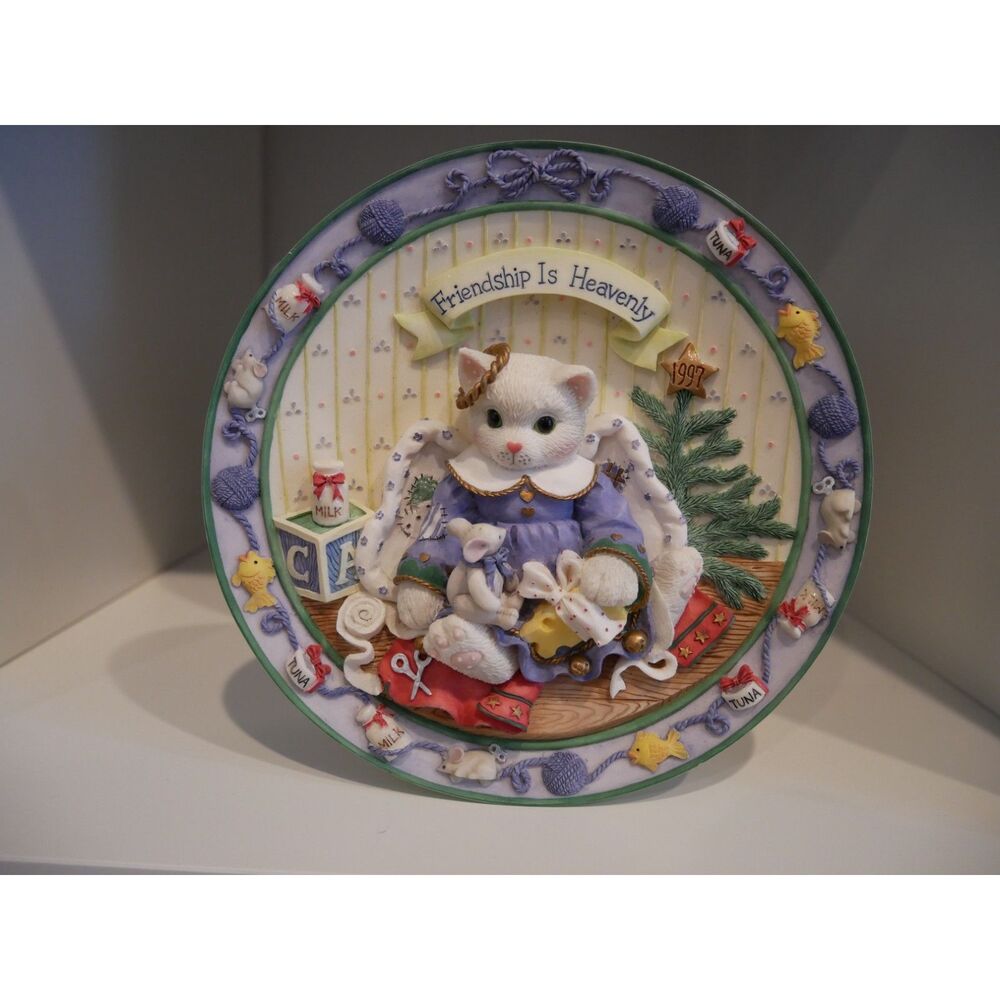 Calico Kittens Friendship Is Heavenly 1997 Enesco Limited Edition Plate